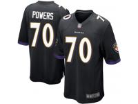 #70 Baltimore Ravens Ben Powers Game Youth Alternate Black Jersey Football