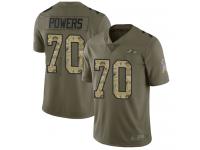 #70 Baltimore Ravens Ben Powers Limited Men's Olive Camo Jersey Football 2017 Salute to Service