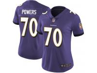 #70 Baltimore Ravens Ben Powers Limited Women's Home Purple Jersey Football Vapor Untouchable