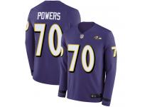 #70 Baltimore Ravens Ben Powers Limited Youth Purple Jersey Football Therma Long Sleeve