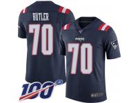 #70 Limited Adam Butler Navy Blue Football Men's Jersey New England Patriots Rush Vapor Untouchable 100th Season