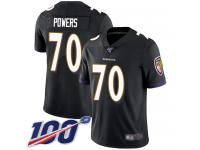 #70 Limited Ben Powers Black Football Alternate Men's Jersey Baltimore Ravens Vapor Untouchable 100th Season