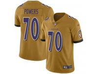 #70 Limited Ben Powers Gold Football Youth Jersey Baltimore Ravens Inverted Legend Vapor Rush