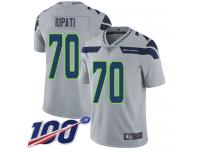 #70 Limited Mike Iupati Grey Football Alternate Men's Jersey Seattle Seahawks Vapor Untouchable 100th Season