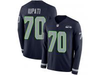 #70 Limited Mike Iupati Navy Blue Football Men's Jersey Seattle Seahawks Therma Long Sleeve