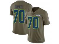 #70 Limited Mike Iupati Olive Football Men's Jersey Seattle Seahawks 2017 Salute to Service