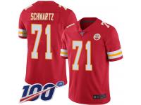 #71 Limited Mitchell Schwartz Red Football Home Youth Jersey Kansas City Chiefs Vapor Untouchable 100th Season