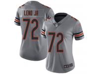 #72 Limited Charles Leno Silver Football Women's Jersey Chicago Bears Inverted Legend Vapor Rush
