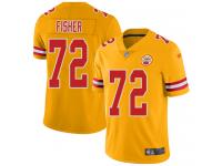 #72 Limited Eric Fisher Gold Football Men's Jersey Kansas City Chiefs Inverted Legend Vapor Rush