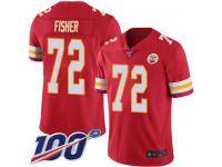 #72 Limited Eric Fisher Red Football Home Men's Jersey Kansas City Chiefs Vapor Untouchable 100th Season