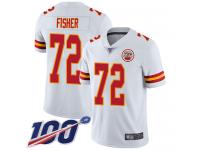 #72 Limited Eric Fisher White Football Road Men's Jersey Kansas City Chiefs Vapor Untouchable 100th Season