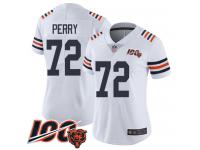 #72 Limited William Perry White Football Women's Jersey Chicago Bears 100th Season