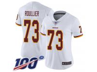 #73 Limited Chase Roullier White Football Road Women's Jersey Washington Redskins Vapor Untouchable 100th Season
