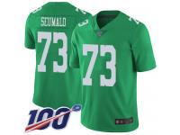 #73 Limited Isaac Seumalo Green Football Men's Jersey Philadelphia Eagles Rush Vapor Untouchable 100th Season