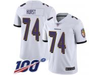 #74 Limited James Hurst White Football Road Men's Jersey Baltimore Ravens Vapor Untouchable 100th Season