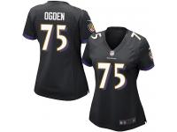 #75 Jonathan Ogden Baltimore Ravens Alternate Jersey _ Nike Women's Black NFL Game