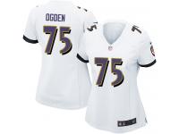 #75 Jonathan Ogden Baltimore Ravens Road Jersey _ Nike Women's White NFL Game