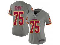 #75 Limited Brandon Scherff Gray Football Women's Jersey Washington Redskins Inverted Legend