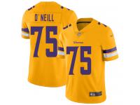 #75 Limited Brian O'Neill Gold Football Men's Jersey Minnesota Vikings Inverted Legend Vapor Rush