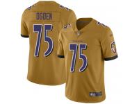 #75 Limited Jonathan Ogden Gold Football Men's Jersey Baltimore Ravens Inverted Legend Vapor Rush