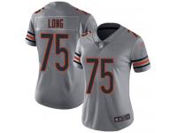 #75 Limited Kyle Long Silver Football Women's Jersey Chicago Bears Inverted Legend Vapor Rush