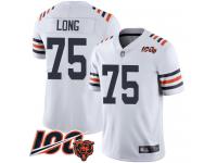 #75 Limited Kyle Long White Football Men's Jersey Chicago Bears 100th Season