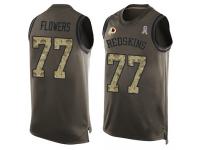 #77 Ereck Flowers Green Football Men's Jersey Washington Redskins Salute to Service Tank Top