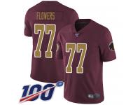 #77 Limited Ereck Flowers Burgundy Red Football Alternate Youth Jersey Washington Redskins Vapor Untouchable 100th Season 80th Anniversary