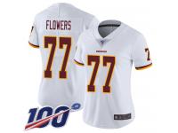 #77 Limited Ereck Flowers White Football Road Women's Jersey Washington Redskins Vapor Untouchable 100th Season