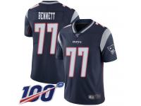 #77 Limited Michael Bennett Navy Blue Football Home Men's Jersey New England Patriots Vapor Untouchable 100th Season