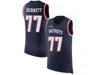 #77 Michael Bennett Navy Blue Football Men's Jersey New England Patriots Rush Player Name & Number Tank Top
