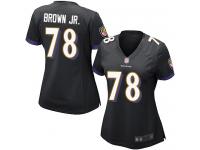 #78 Game Orlando Brown Jr. Black Football Alternate Women's Jersey Baltimore Ravens