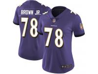 #78 Limited Orlando Brown Jr. Purple Football Home Women's Jersey Baltimore Ravens Vapor Untouchable