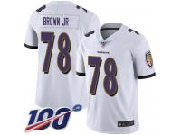 #78 Limited Orlando Brown Jr. White Football Road Men's Jersey Baltimore Ravens Vapor Untouchable 100th Season