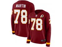#78 Limited Wes Martin Burgundy Football Women's Jersey Washington Redskins Therma Long Sleeve