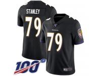 #79 Limited Ronnie Stanley Black Football Alternate Youth Jersey Baltimore Ravens Vapor Untouchable 100th Season