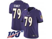 #79 Limited Ronnie Stanley Purple Football Home Men's Jersey Baltimore Ravens Vapor Untouchable 100th Season