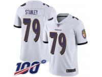 #79 Limited Ronnie Stanley White Football Road Youth Jersey Baltimore Ravens Vapor Untouchable 100th Season