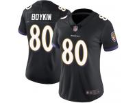 #80 Baltimore Ravens Miles Boykin Limited Women's Alternate Black Jersey Football Vapor Untouchable