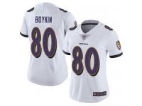 #80 Baltimore Ravens Miles Boykin Limited Women's Road White Jersey Football Vapor Untouchable