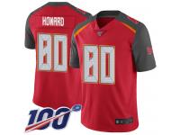 #80 Limited O. J. Howard Red Football Home Men's Jersey Tampa Bay Buccaneers Vapor Untouchable 100th Season