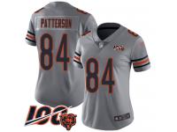#84 Limited Cordarrelle Patterson Silver Football Women's Jersey Chicago Bears Inverted Legend Vapor Rush 100th Season