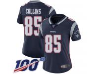 #85 Limited Jamie Collins Navy Blue Football Home Women's Jersey New England Patriots Vapor Untouchable 100th Season