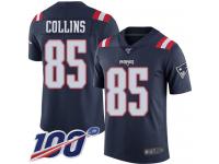 #85 Limited Jamie Collins Navy Blue Football Youth Jersey New England Patriots Rush Vapor Untouchable 100th Season