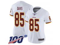#85 Limited Vernon Davis White Football Road Women's Jersey Washington Redskins Vapor Untouchable 100th Season