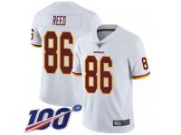 #86 Limited Jordan Reed White Football Road Youth Jersey Washington Redskins Vapor Untouchable 100th Season