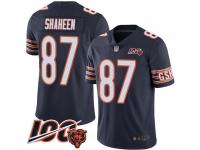 #87 Limited Adam Shaheen Navy Blue Football Home Youth Jersey Chicago Bears 100th Season
