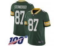 #87 Limited Jace Sternberger Green Football Home Men's Jersey Green Bay Packers Vapor Untouchable 100th Season