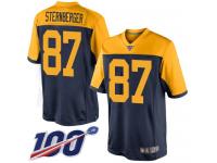 #87 Limited Jace Sternberger Navy Blue Football Alternate Men's Jersey Green Bay Packers 100th Season