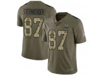 #87 Limited Jace Sternberger Olive Camo Football Men's Jersey Green Bay Packers 2017 Salute to Service